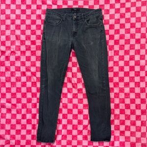 Forever 21 Men's Slim Straight Jeans in Washed Black